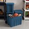 IRIS USA 4Pack Heavy Duty Storage Plastic Bin Tote Container with Easy-Grip Handles, Durable, Black